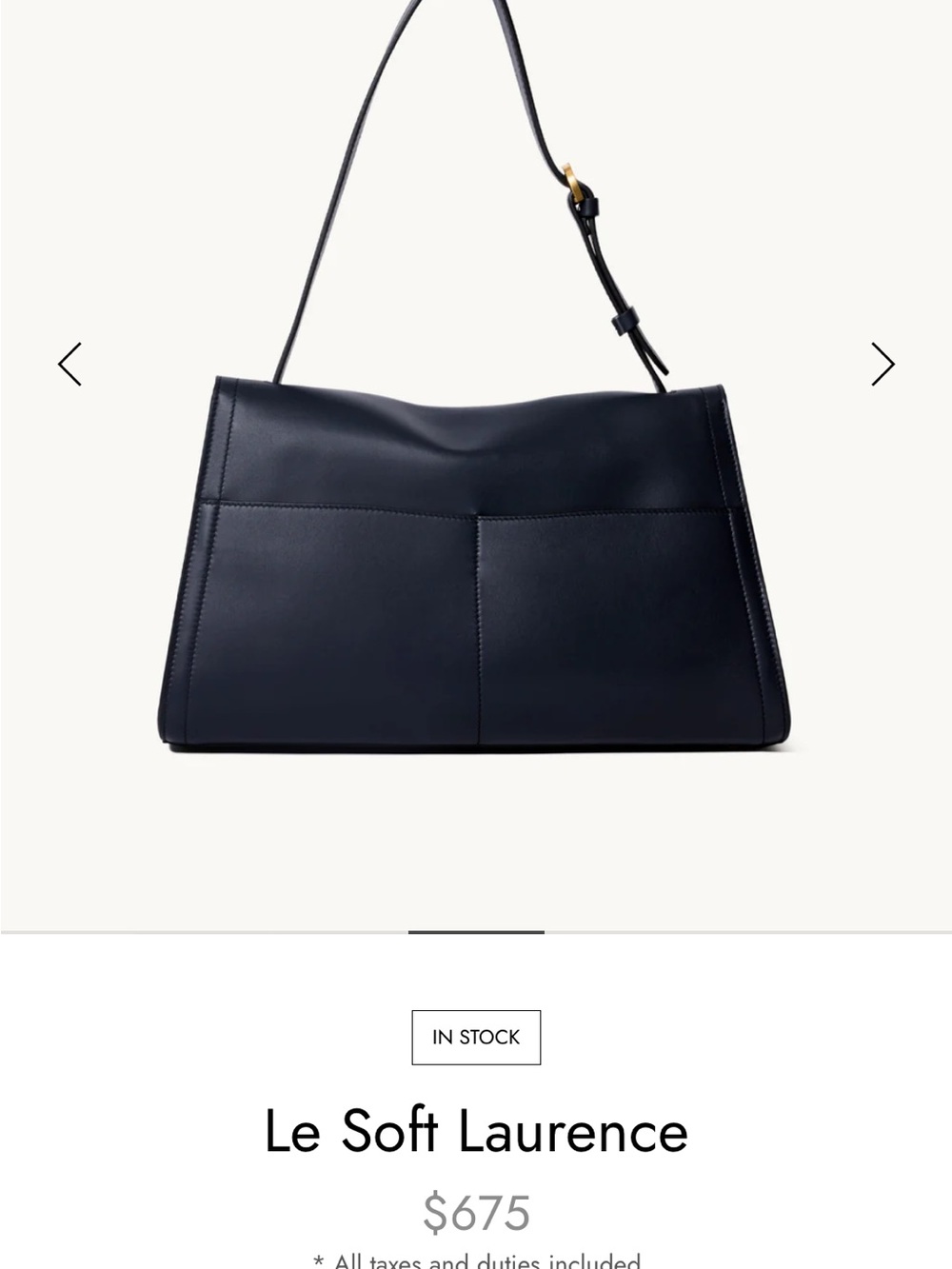 Le Soft Laurence Shoulder Bag in Navy by Léo et Violette - Picture 7 of 16